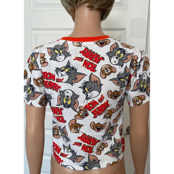 Tom and Jerry cropped Tshirt Women Sz XS pre owned - Picture 3 of 5